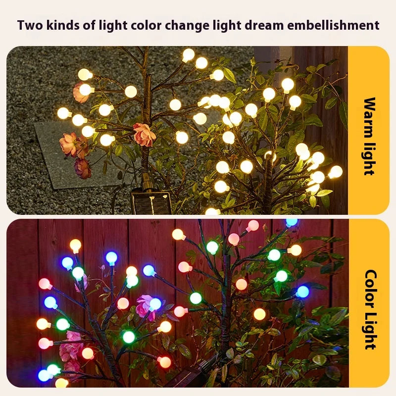 LED Solar Waterproof Round Ball Branch Light Cross-border Bestseller