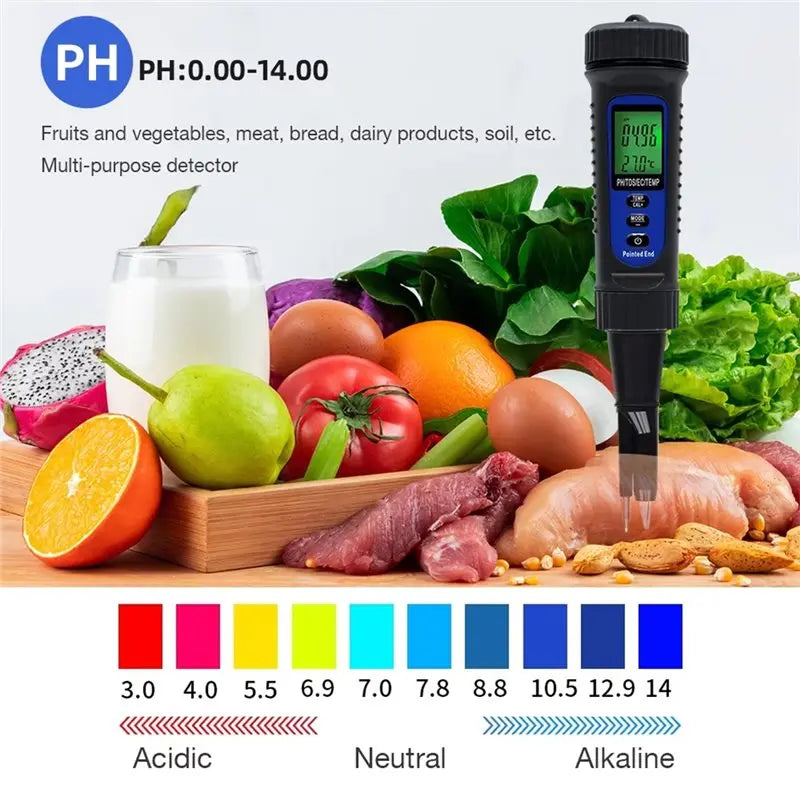Y51A-Food Tester Acidimeter 1 PH EC TDS Meter Fruit Juice Bread Dough