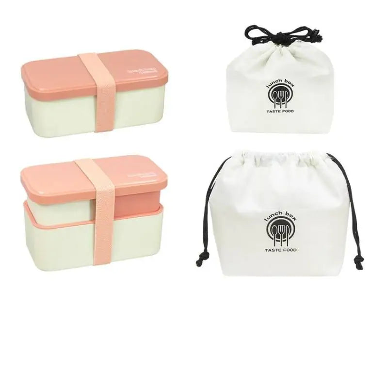 Japanese Stackable Bento Box with Cutlery | Microwave Safe