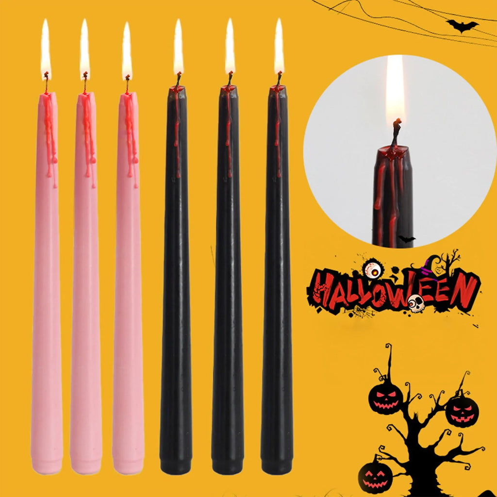 4-Pack Vampire Tears Gothic Taper Candles | Halloween Decor