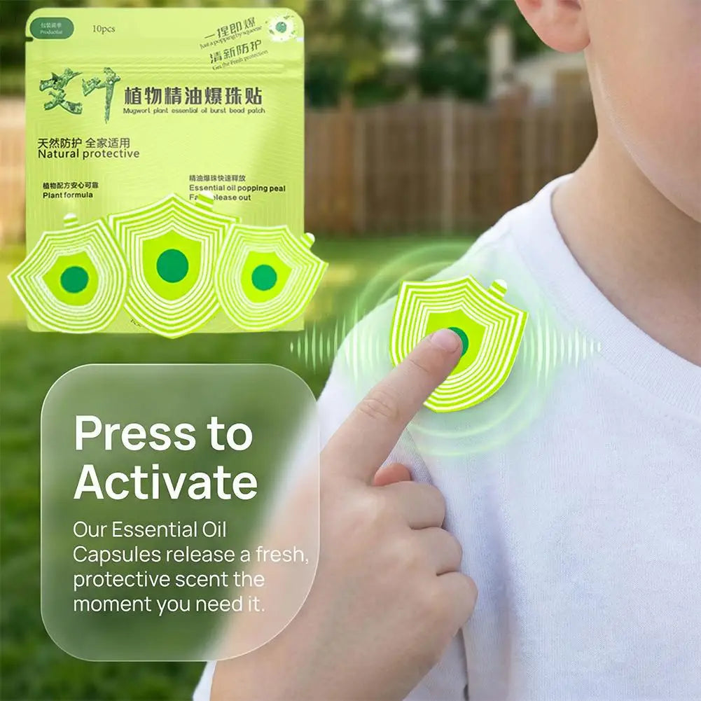 10-Pack DEET-Free Mosquito Repellent Patches | Natural Essential Oil
