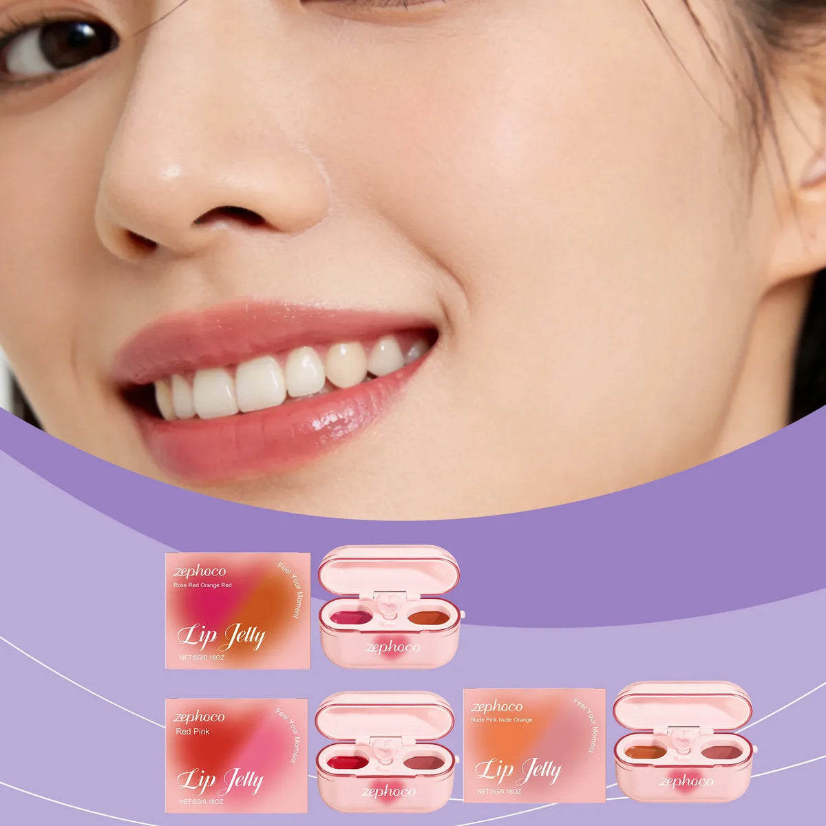 Two-Tone Jelly Lip Gloss – Shiny, Moisturizing & Long-Lasting