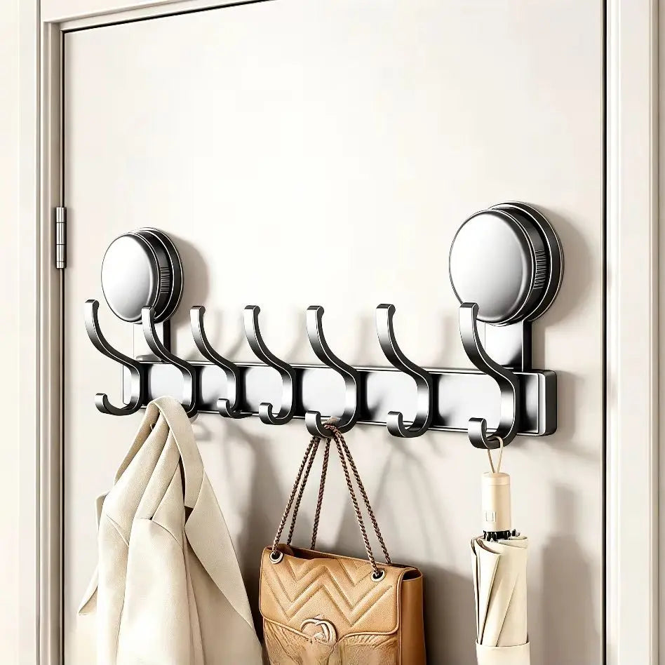8-Hook No-Drill Suction Cup Wall Hooks | Kitchen & Bathroom