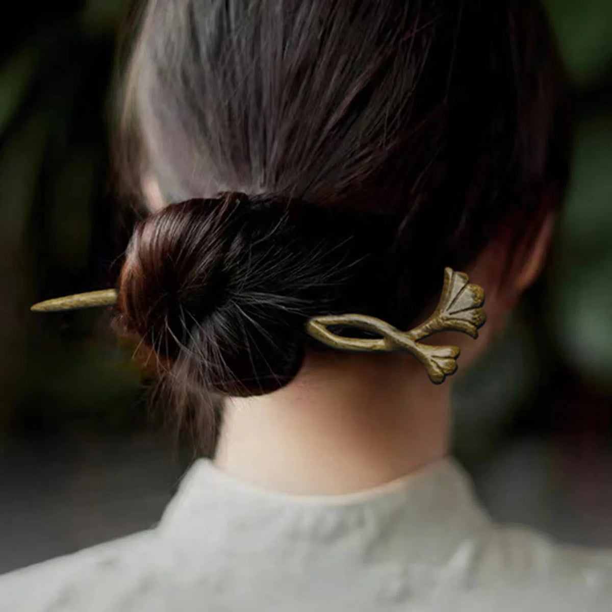 Retro Wood Hair Sticks | Ginkgo Leaf Chignon Hair Chopsticks