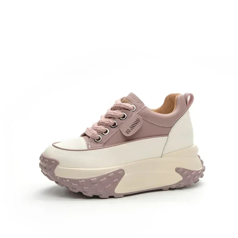 Women's 7cm Wedge Platform Sneakers – Chunky Heel Sport Shoes