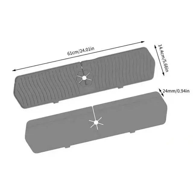 Foldable Silicone Faucet Splash Guard & Sink Drain Pad