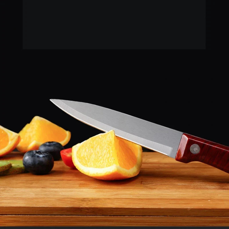 Portable Stainless Steel Fruit & Vegetable Knife – Wood Handle