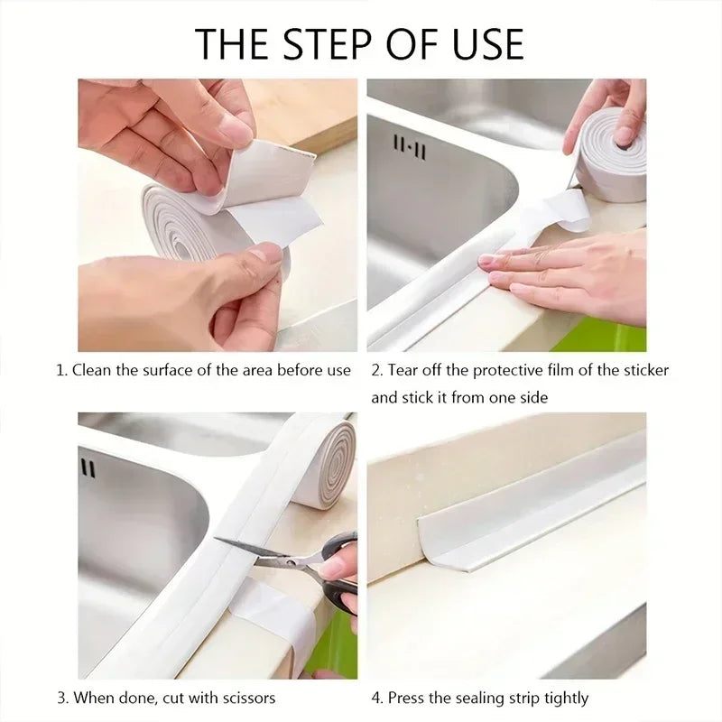 PVC Waterproof Sealing Tape – Self-Adhesive Kitchen & Bath Caulk