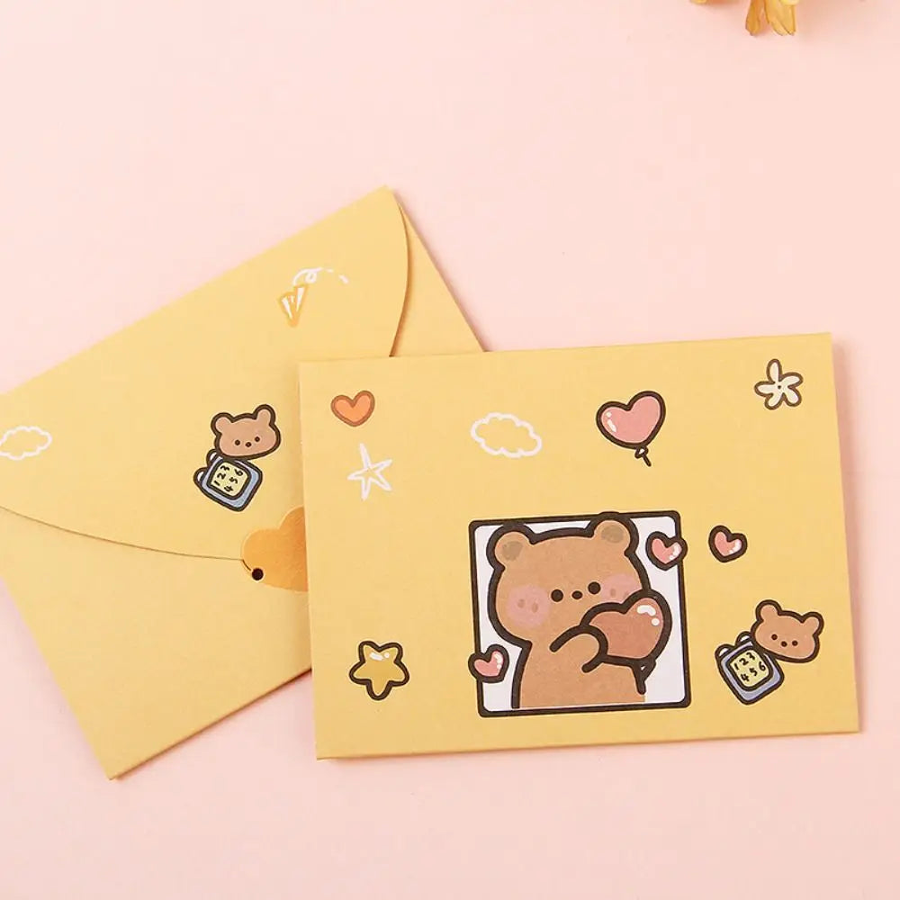 Cartoon Greeting Cards – Bear & Rabbit Foldable Cards, 9 Styles