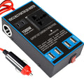 1500W Car Power Inverter 12V/24V to 110V/220V + 4 USB Ports
