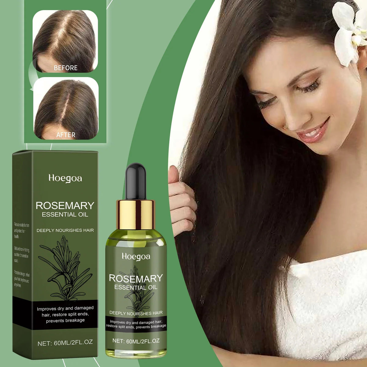 HOEGOA Rosemary Hair Oil – Nourish, Hydrate & Smooth