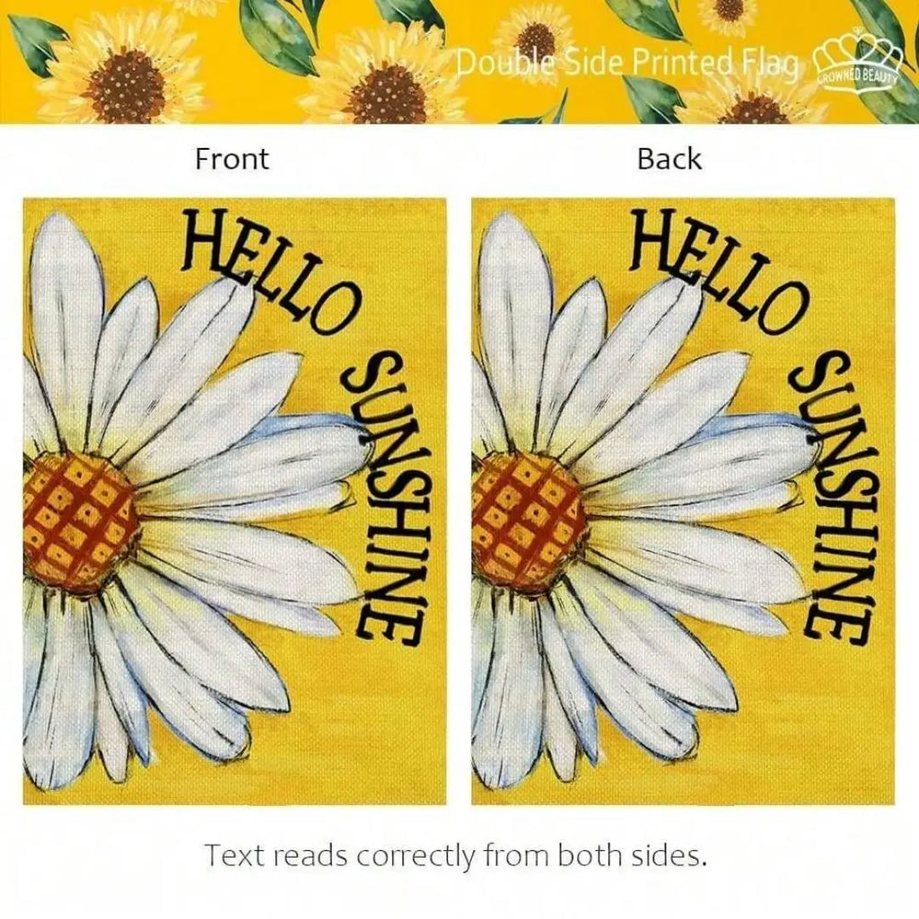 Hello Sunshine Summer Garden Flag Small Flags Outside Yard Decoration