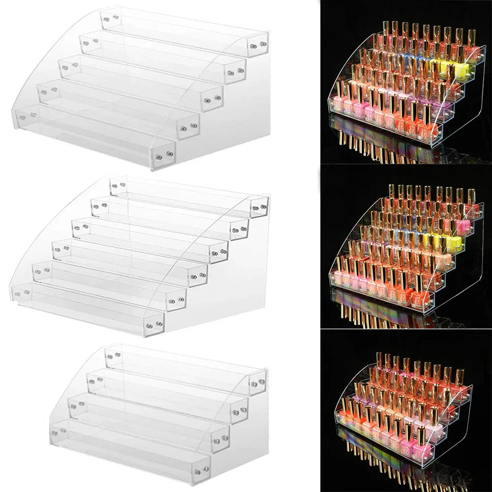 Acrylic Nail Polish Display Stand – 2 to 7 Tier Clear Organizer