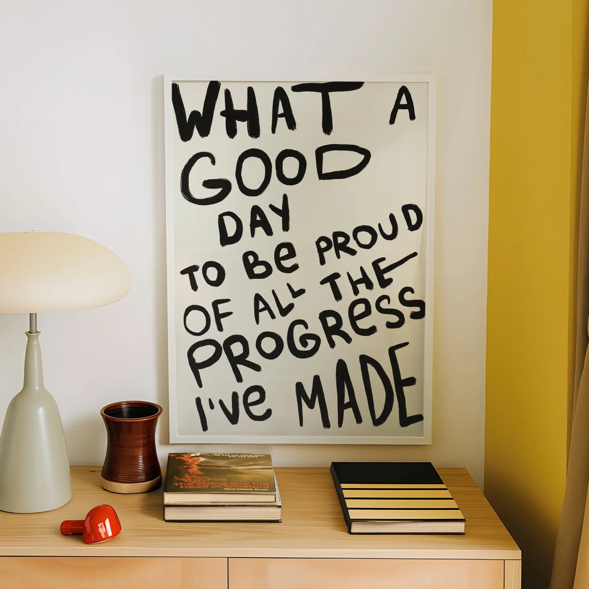 Modern Minimalist Inspirational Progress Canvas Wall Art Print