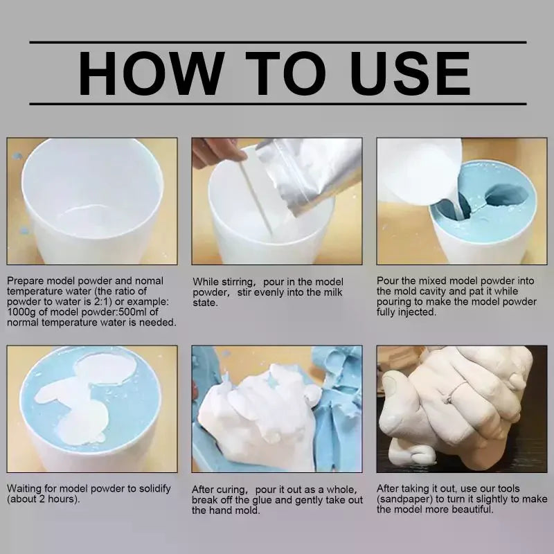 3D Hand Mold Making Kit – DIY Plaster Keepsake Craft Gift Set