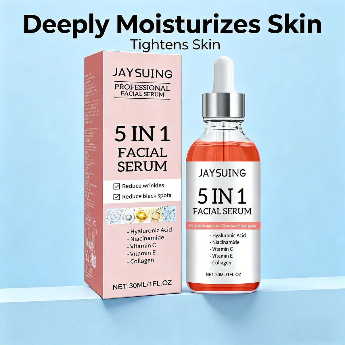 5-in-1 Facial Serum – Hyaluronic Acid, Niacinamide & Vitamin C