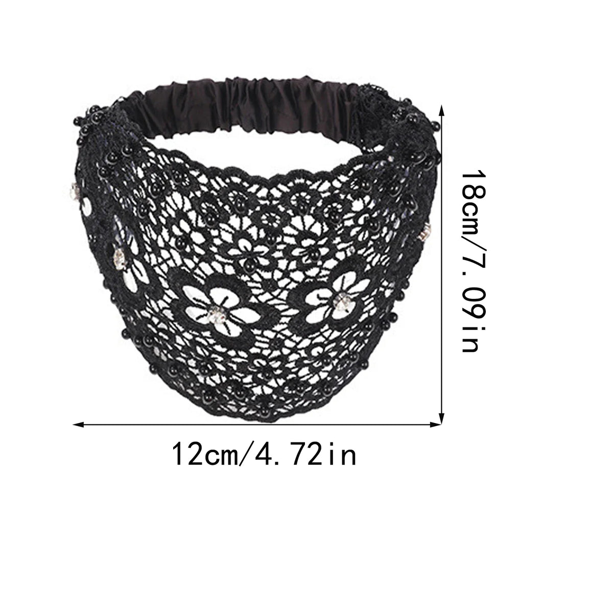 Women's Hollow Floral Rhinestone Pearl Wide Headband | Hair Band