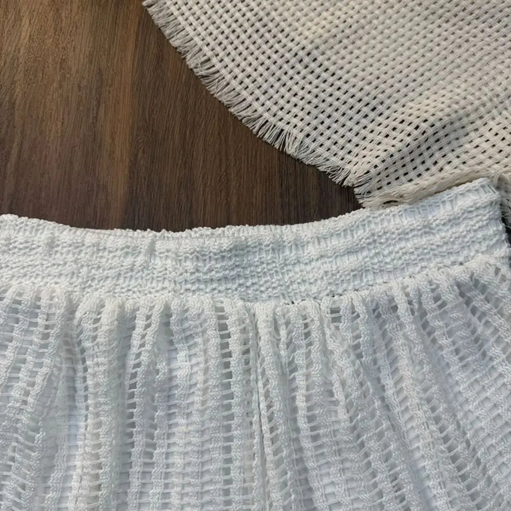 3-Piece Crochet Knit Swimsuit Set | Long Sleeve Beach Cover Up