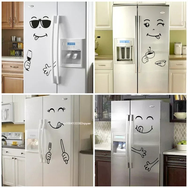 Cute Happy Face Fridge Magnet Sticker | Kitchen Wall Decor