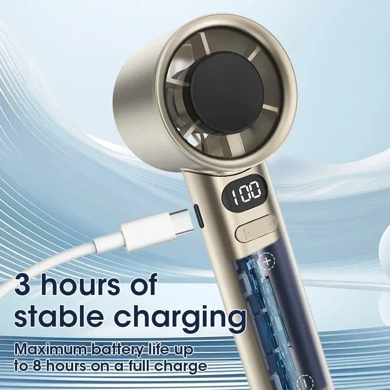 USB Rechargeable Mini Fan – Portable 12H Battery Desktop Fan