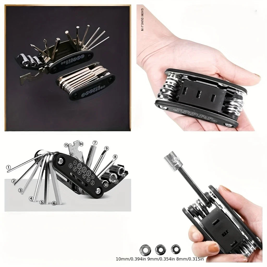 16-in-1 Bicycle Socket Wrench & Allen Key Multifunction Set