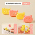 4-Pack Cat Shape Toothbrush Head Covers | Travel Protector Caps