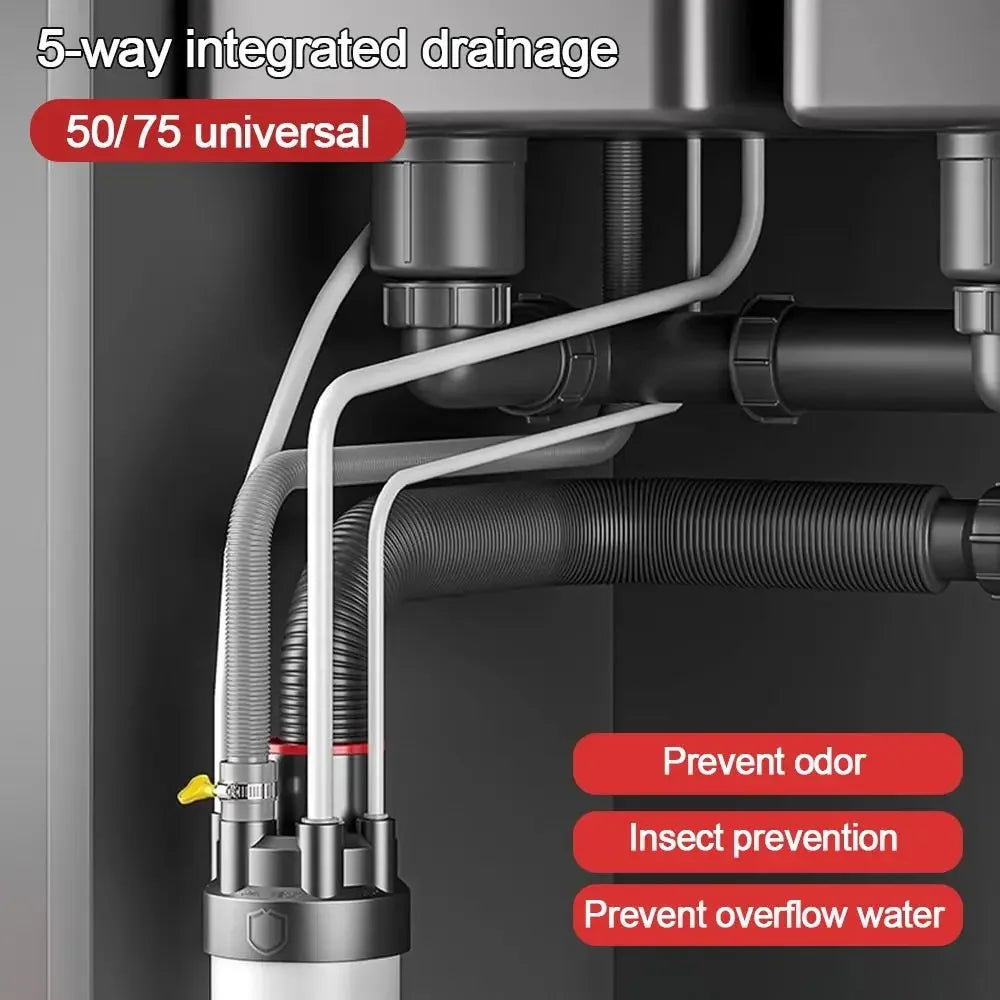 Anti Odor Sink Drain Pipe Adapter 1 Multifunctional Kitchen Basin