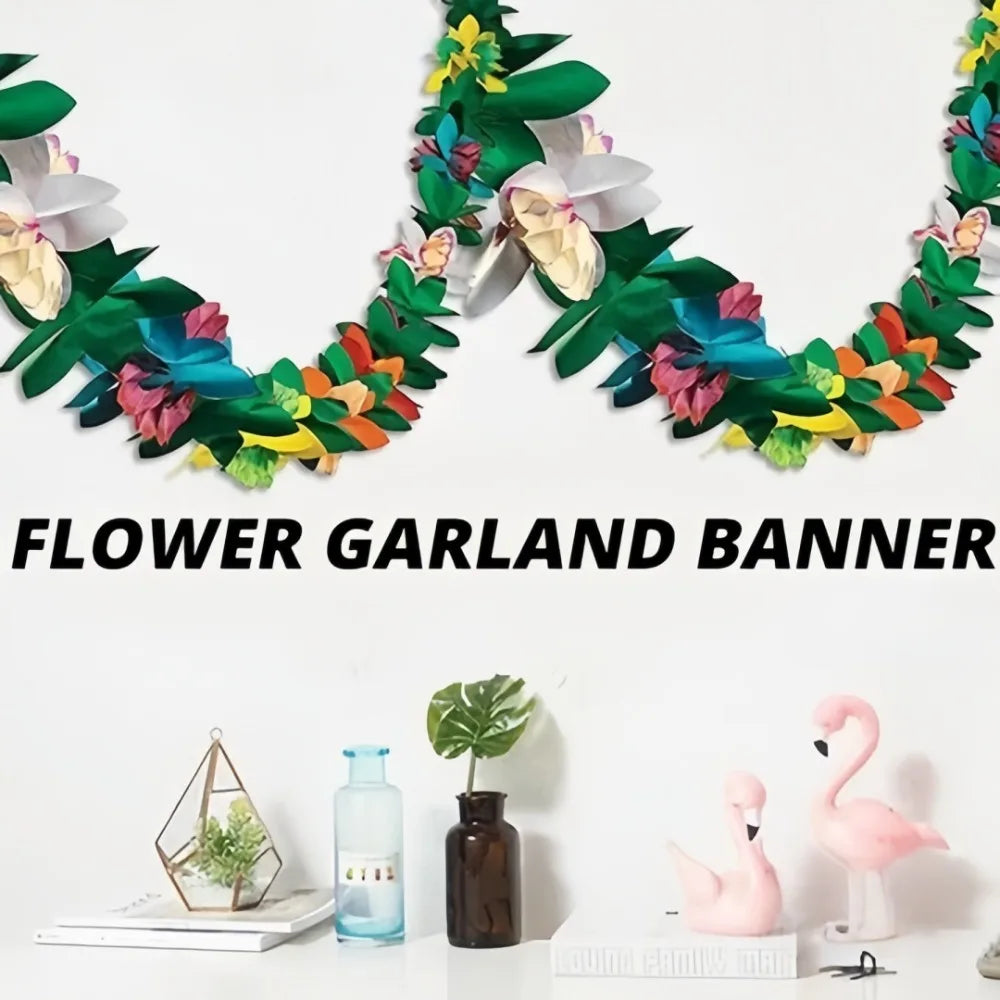 3M Hawaiian Paper Flower Garland – Tropical Party Decoration