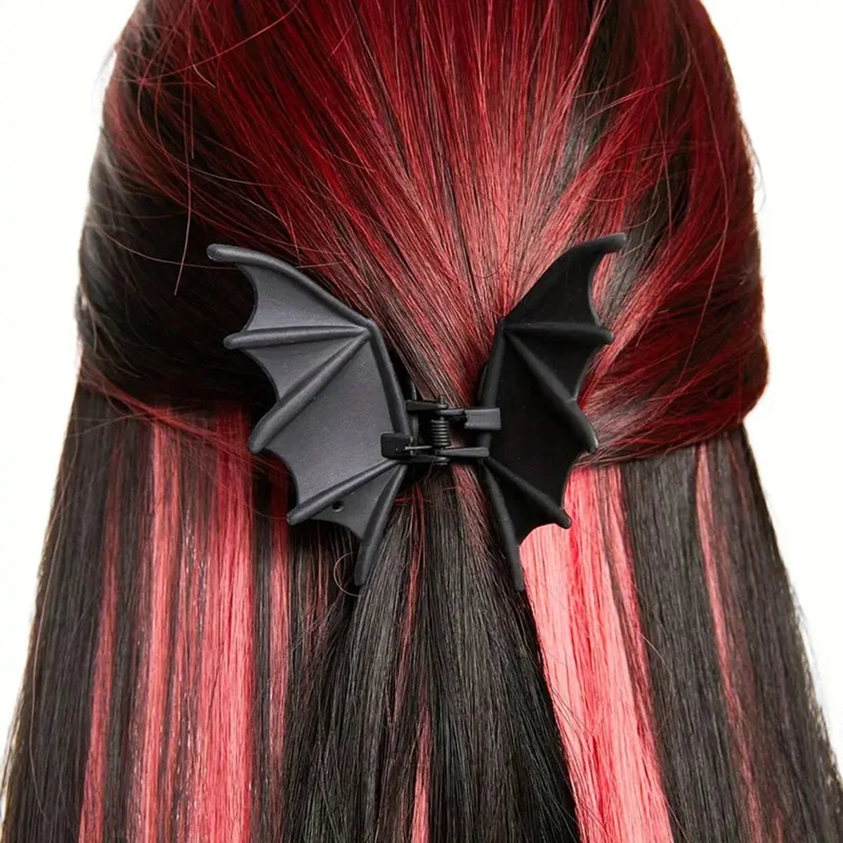 Punk Black Bat Shaped Hair Claw Clip Novelty Animal Shark Halloween