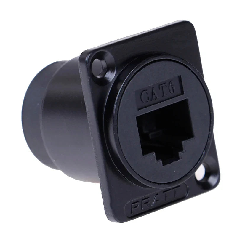 D-Type RJ45 Female Socket Cat6 Panel Mount Ethernet Adapter