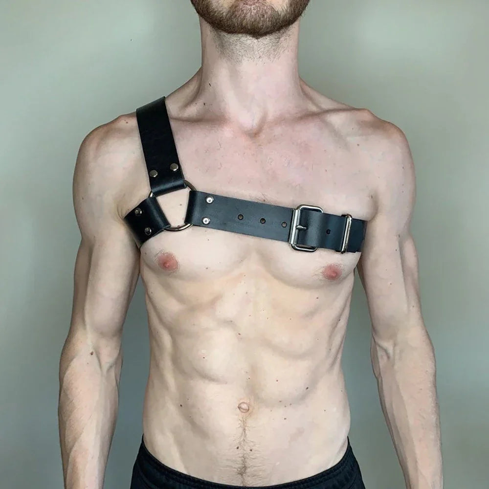 Handmade PU Leather Harness Fetish Men Gay Underwear Gothic Harajuku