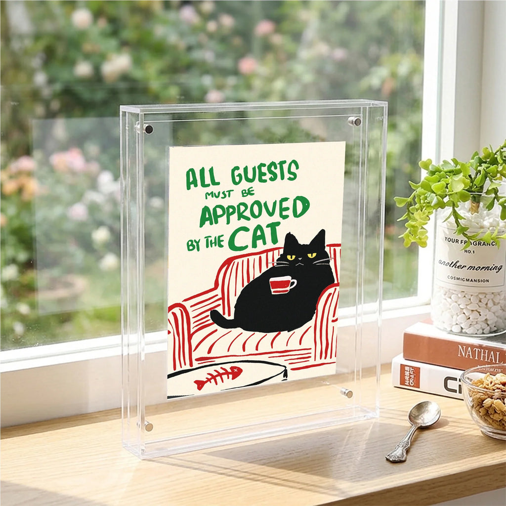Acrylic Black Cat Picture Frame | Square & Rectangle Wall Décor