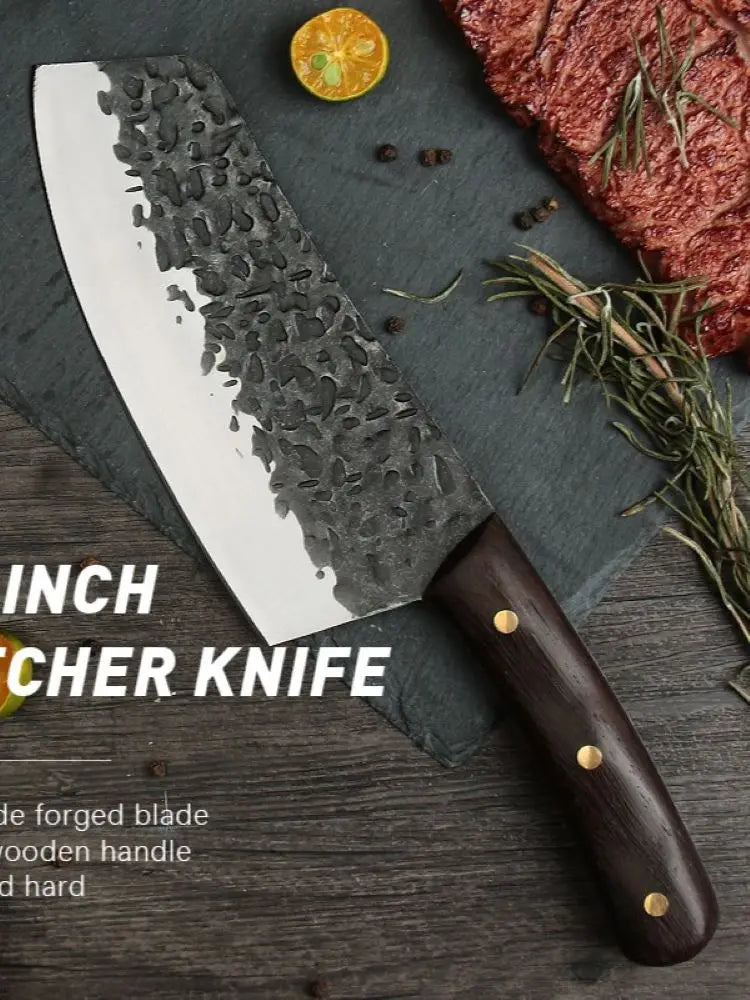 Forged Kiritsuke Chef Knife – 4Cr13Mov Steel & Wood Handle