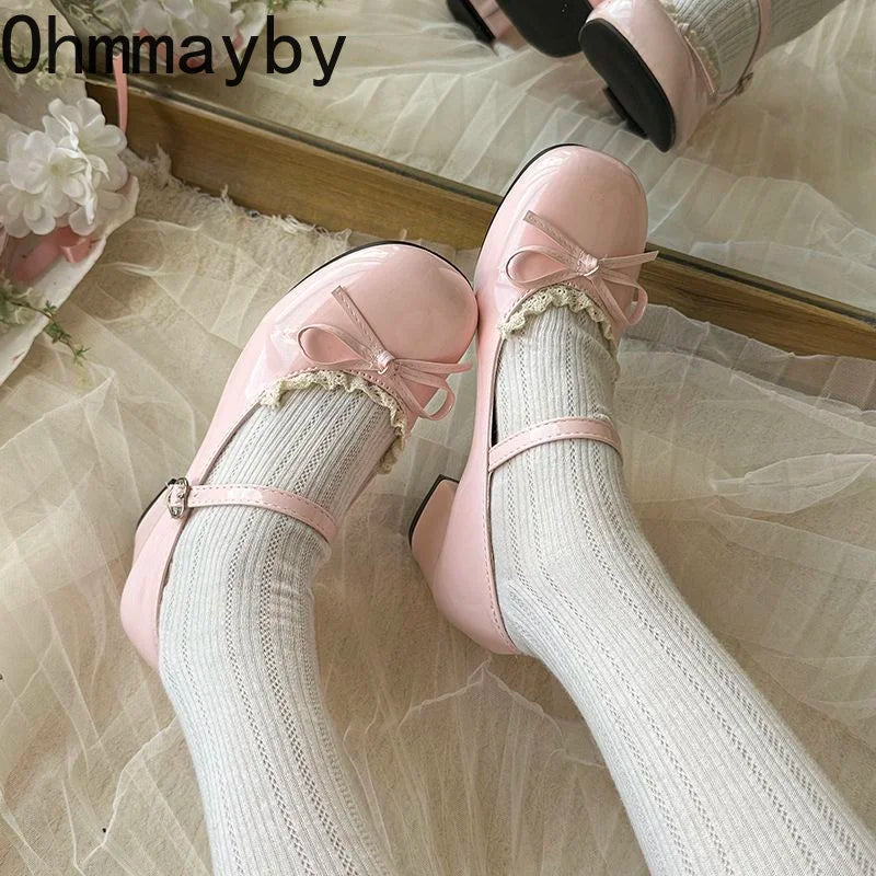 Sweet Lolita Mary Jane Pumps – Butterfly-Knot Buckle Strap