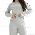 Women's Knit Pajama Set – Long Sleeve Top & Lounge Pants