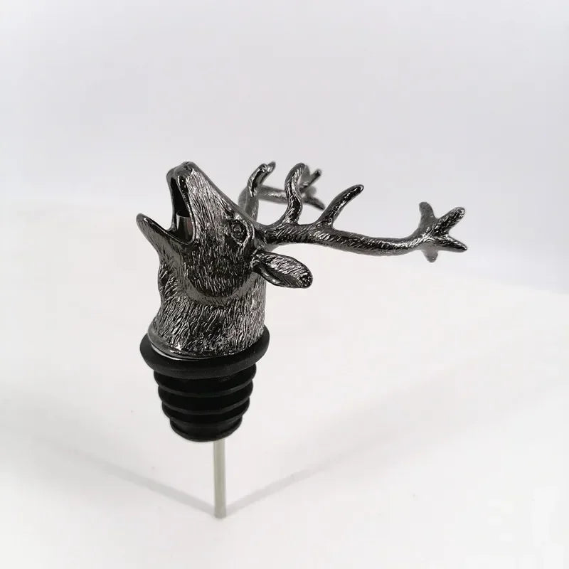 Deer Head Wine Bottle Stopper | Zinc Alloy Bar Accessory