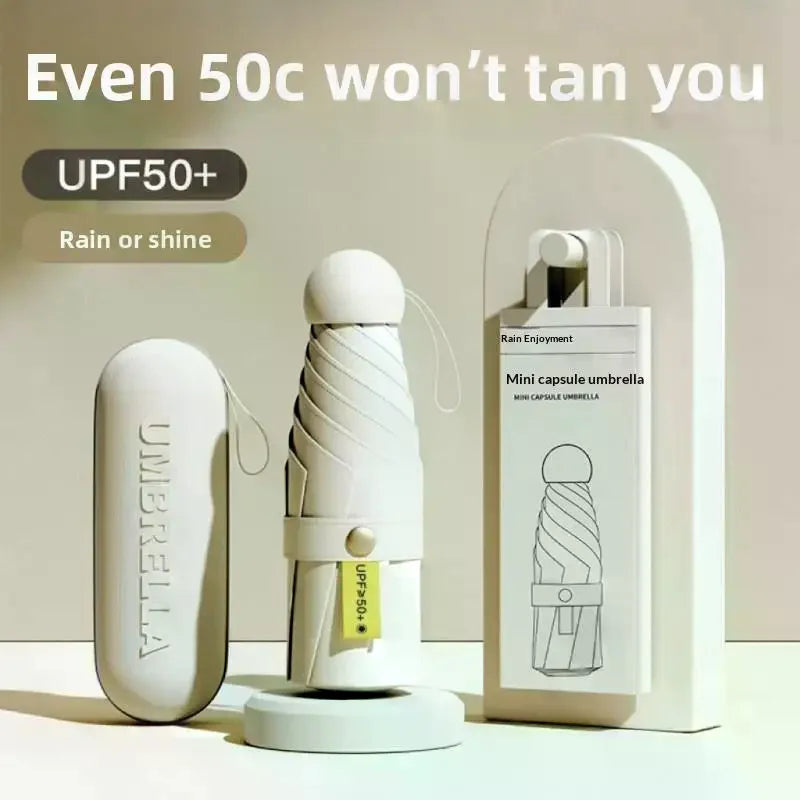 UPF 50+ Blackout Pocket Umbrella Double-layer Sun Protection Compact