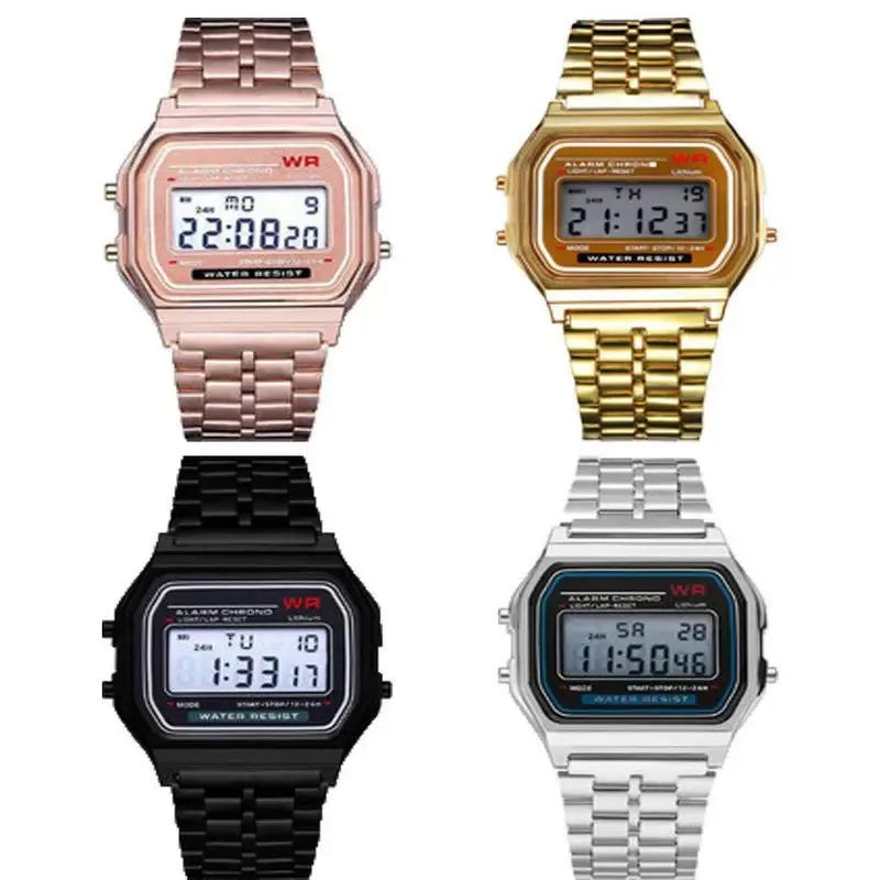Multifunction LED Digital Sports Watch – Men & Women Steel Strap