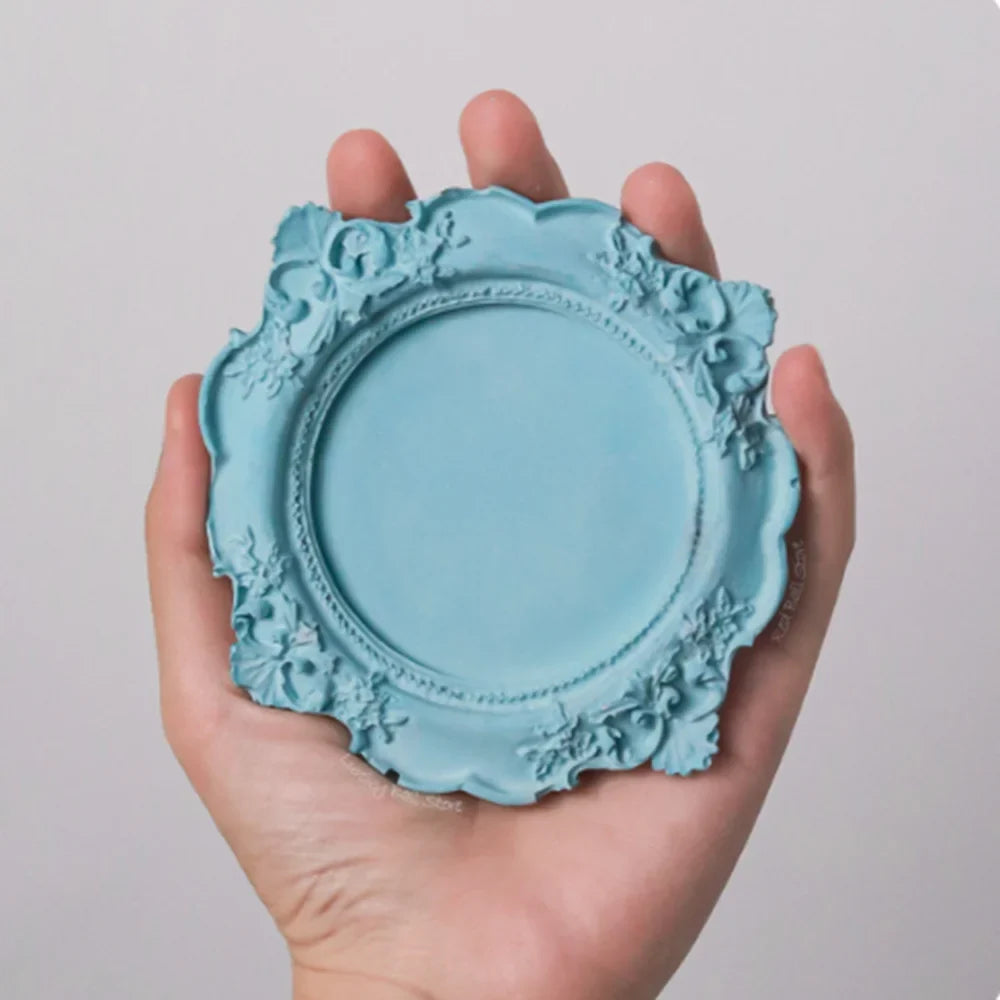 Baroque Tray Silicone Mold European Lace Relief Fruit Cake Pallet