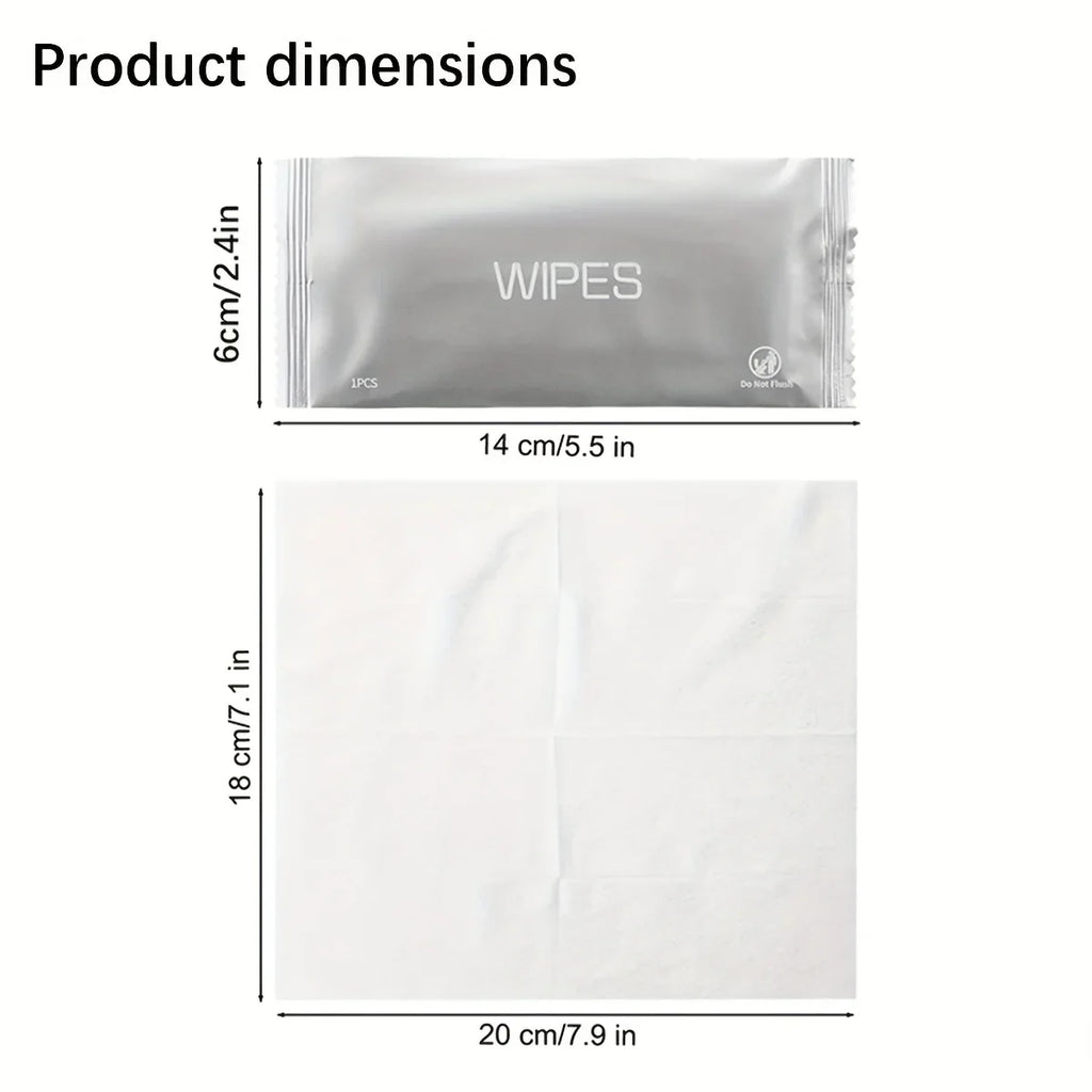 20-Pack Individually Wrapped Disposable Wipes – Travel & Camping