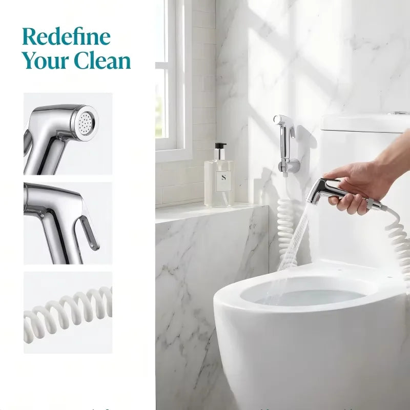 Handheld Bidet Sprayer with 1.5M Hose | Chrome Shattaf Head