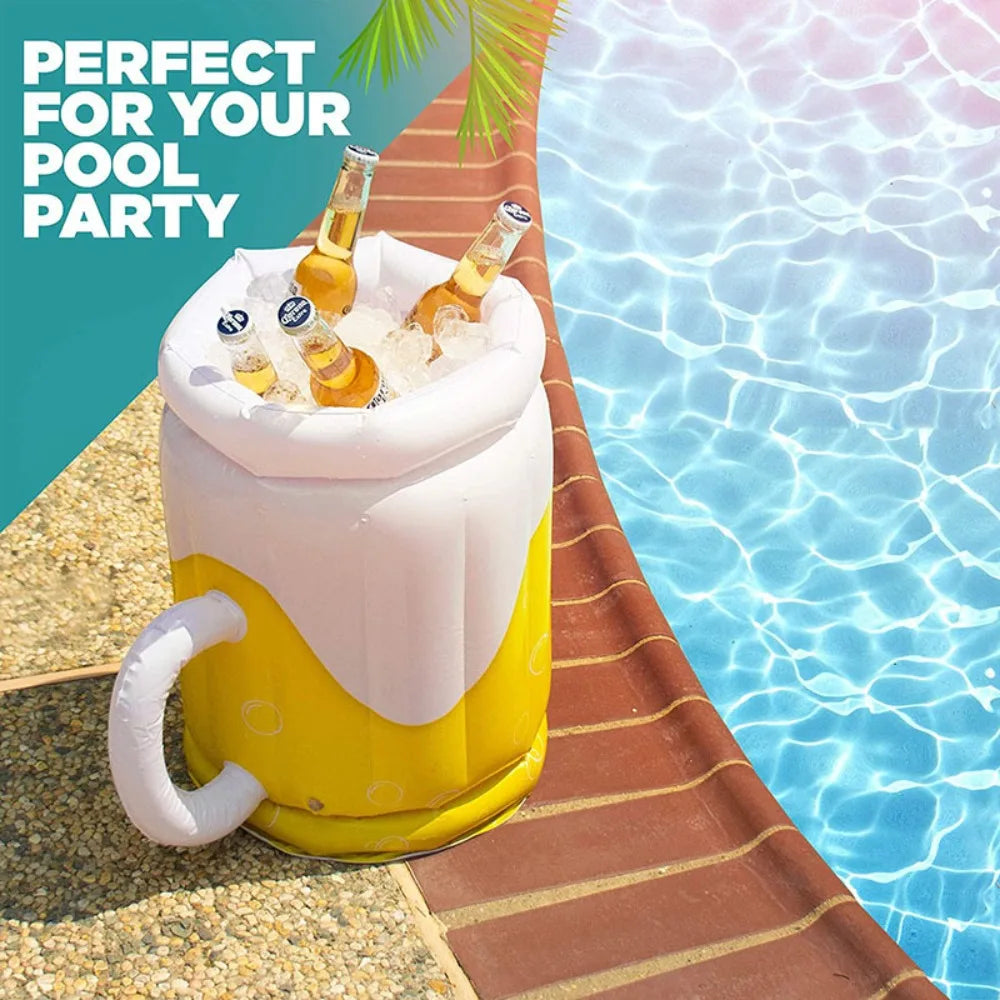 Inflatable Beer Mug Ice Bucket | Portable Party Drink Cooler
