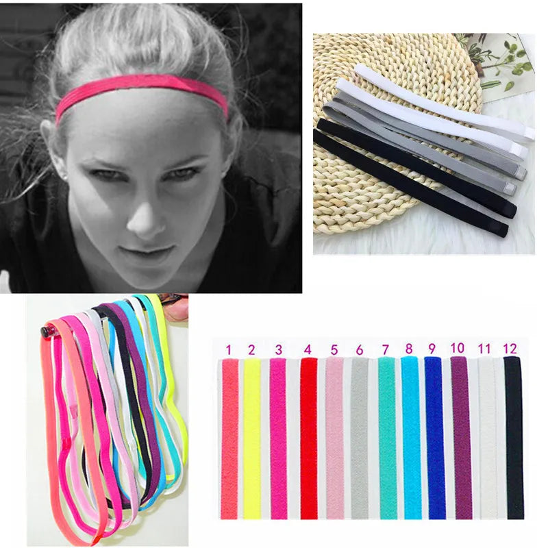 5-Pack Elastic Sports Headbands – Yoga, Running & Gym