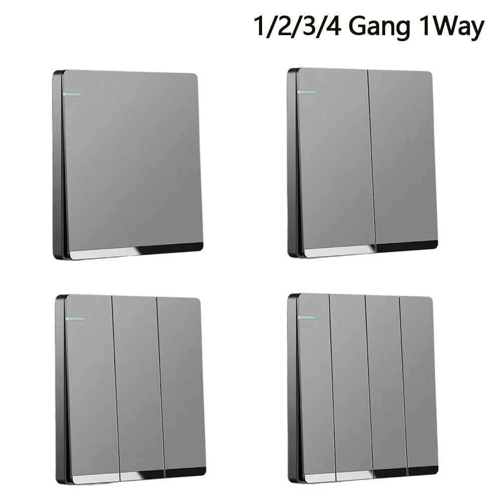 Grey Wall Switches 1Way Button Home Accessories Light Switch Panel