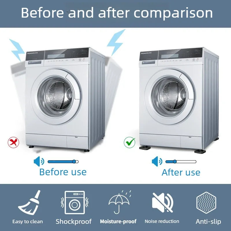 Anti-Vibration Washing Machine Feet Pads | Non-Slip Floor Mats