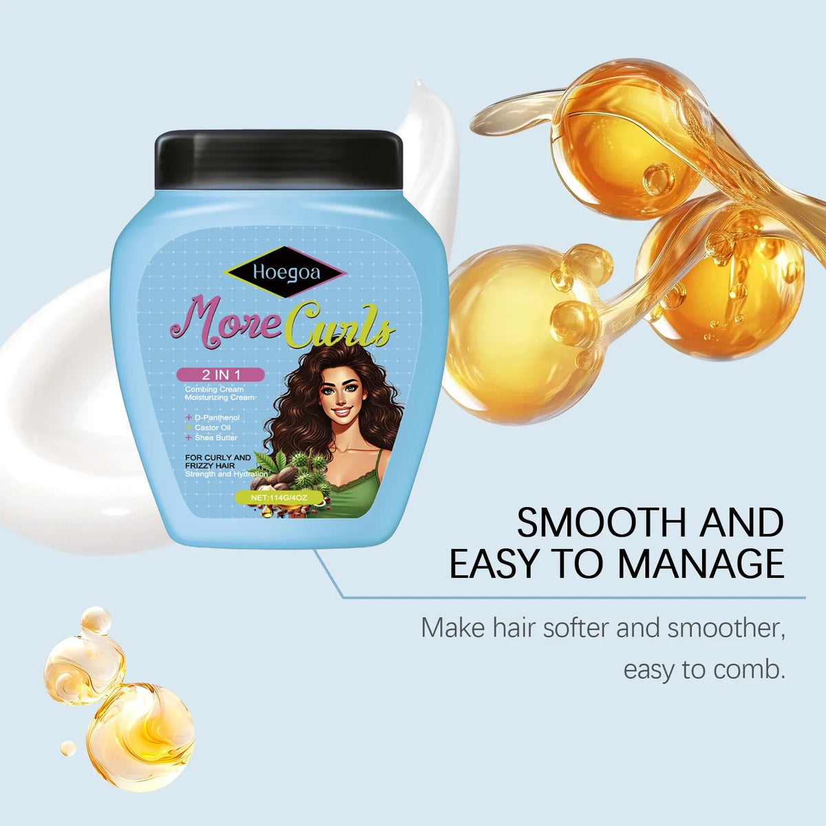 HOEGOA Combing Cream – Frizzy Curly Hair Repair Conditioner