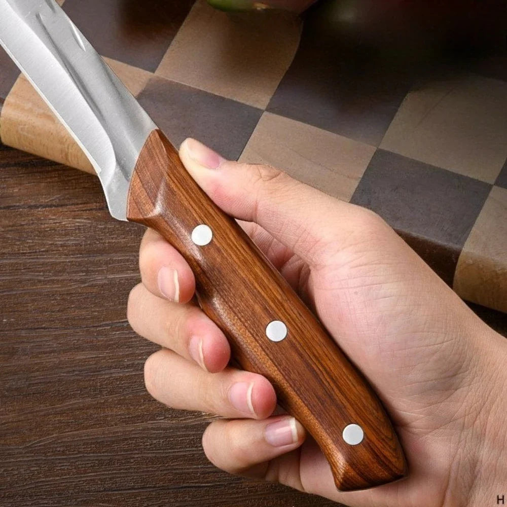 PLYS Hand Forged Ham & Watermelon Knife – Wood Handle