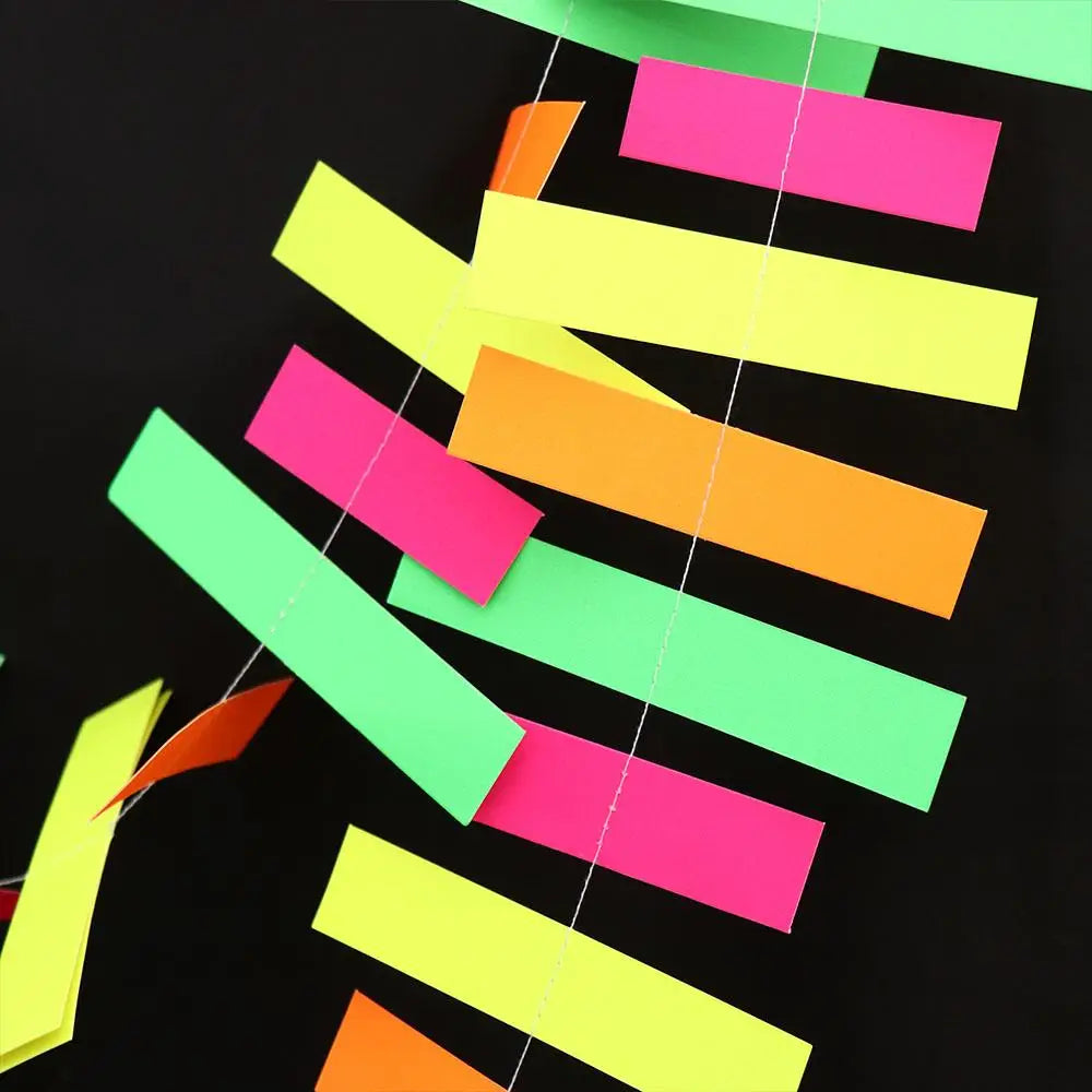 2m Neon Fluorescent Garland Banner | UV Glow Party Pennant