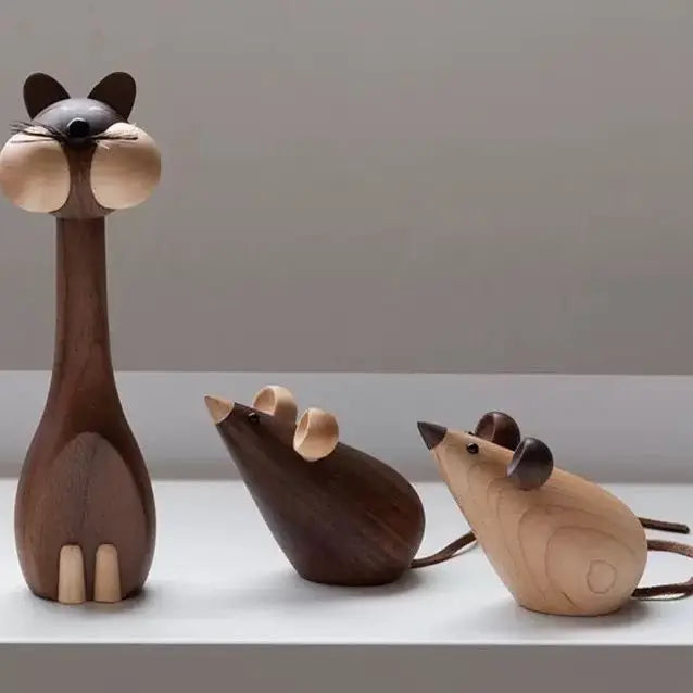 Cat-themed Creative Wooden Ornaments Soft Furnishings Toys Home