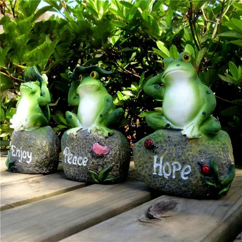 Frog Resin Garden Ornament – Stone Statue for Garden & Home